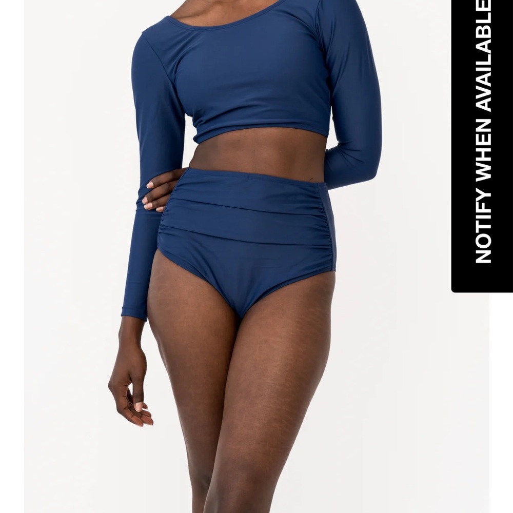 Coral Reef Swim Barefoot Bottom Navy High-Rise Bikini Bottom – Size Medium